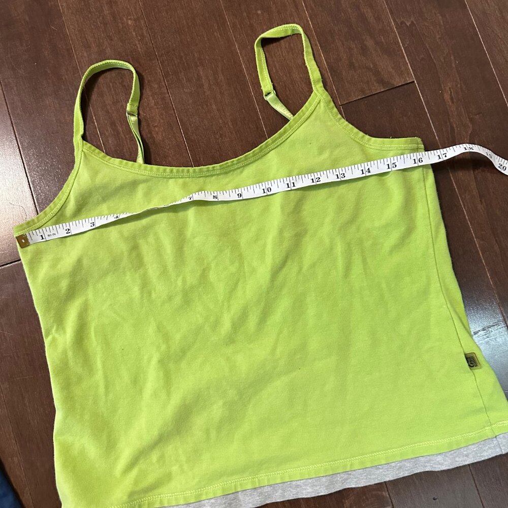 L GREEN TANK with grey detail at bottom